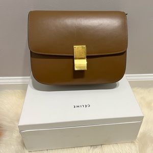 Authentic Celine Box Medium in Taupe color